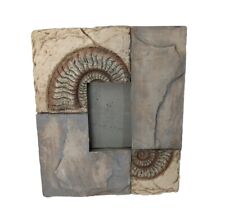 Ammonite Fossil Shell Nautical Beach House Resin Photo Frame Stone Look 2x3