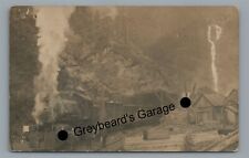 RPPC Railroad Train Station Platform Tunnel STAMPEDE PASS WA Real Photo Postcard picture