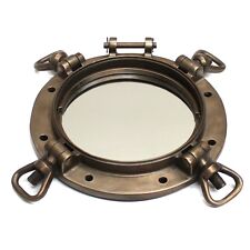 WWII Style Navy Port Hole Mirror with Painted Bronze Finish picture