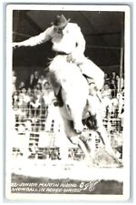 c1940's Junior Martin Riding Snowball In Rodeo Contest RPPC Photo Postcard picture