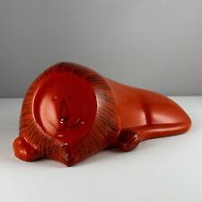 Vintage Mid-Century Modern Baldelli Orange Lion Coin Bank - Made in Italy picture