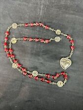 Vintage Mystery Precious Blood Rosary 33 Years & 7 Blood Sheddings  Needs Repair picture