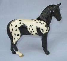 Ceramic Horse Figurine Appaloosa Lenham Pottery England Black gloss vintage UK  picture