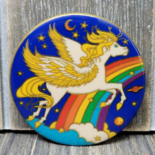 1981 Illuminations Unicorn Rainbow Pegasus Pin Button Fantasy Vintage LGBTQ EUC picture
