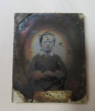Antique Glass Plate Daguerreotype Tinted Photo Boy Halo Effect picture
