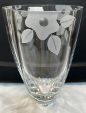 Mikasa 10” Tall Lead Crystal Vase With Frosted “Daisies” Made In Slovenia picture