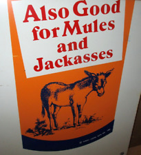 MULES & JACKASSES --- Thermometer Sign -- UNUSUAL VINTAGE ITEM -- Horse Liniment picture