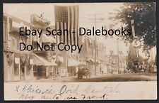 RARE Real Photo Postcard-Store Street FLAGS - Ovid NY 1906 Unique RPPC OOAK picture