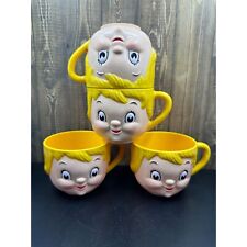 Set of (4) Vintage 1970's Campbell's Kid Plastic Soup Mug Cup Face Dolly Dingle picture