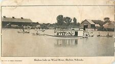 1910 Shelton Lake on Wood River, Shelton, Nebraska Postcard AS IS Damaged picture