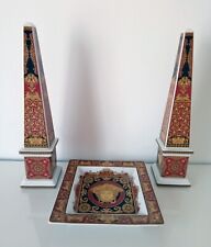 Very rare pair of ‘Rosenthal meets Versace’ obelisks with matching 22cm dish picture