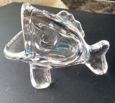 Vintage Art Glass Vannes Chatel French Clear Glass Fish Open Mouth Figurine picture