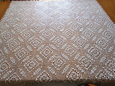 Vintage White Crochet Light Weight Tablecloth-48 x 48 picture