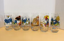 Vintage Lot Of 6 Smurf Collectable Peyo Drinking Glasses Wallace Berrie & Co. picture