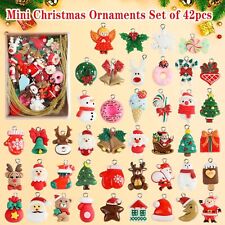 42 Pcs Mini Christmas Ornaments, Miniature Resin Christmas Tree Ornaments Decor picture