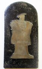 King Henry VIII Large Brass Rubbing Plate Wall Plaque Monumental England Vntg picture