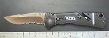 SOG TRIDENT ELITE A/O Polished Stainless TF101-BX Single Combo Blade Pocketknife picture