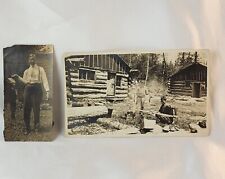 Antique 1900's Fishing Hunting Camp Photograph Photo In New England  picture