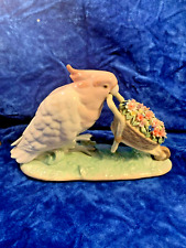 LLADRO COCKATIEL PUSHING CART OF FLOWERS FIGURINE picture