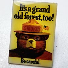 Smokey Bear Lapel Pin Grand Old Forest Be Careful Ad USDA Licensed USA Vintage picture