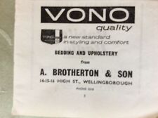 a1x ephemera undated advert wellingborough vono bedding a brotherton & son  picture