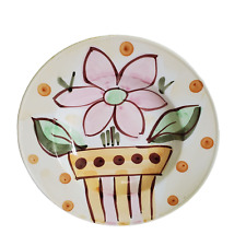 Vintage Italian Pottery Flower Pot Plate picture