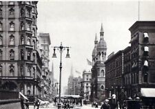 VINTAGE CONTINENTAL SIZE POSTCARD (REPRODUCTION) 5th AVE AND 42nd STREET 1898 NY picture
