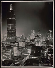Old 8X10 Photo, 1930's Empire State Building at night New York City 0158v picture