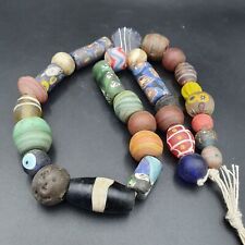 AA VINTAGE Old African ART Mix GLASS BEADS Strand picture