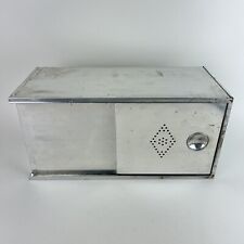 Vintage Hoosier Style Bread Box Tin Metal Cabinet Drawer Insert w/ Sliding Door picture