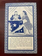 1941 Blind Date Fortune Teller Arcade Machine Prize Card ~ Vera Dense picture