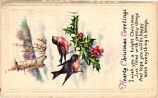 Vintage Postcard- Hearty Christmas Greetings Early 1900s picture