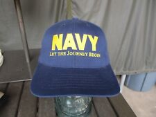 Vtg 1996-2001 USN, NAVY Blue LET THE JOURNEY BEGIN Ship Hat Boot Camp Deck Cap picture
