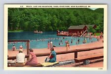 Blairsville GA-Georgia, Vogel State Park, Beach and Lake, Vintage Postcard picture