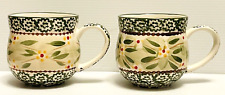 Temp-Tations Ovenware Old World Green Tea Cups Coffee Mugs 12 fl oz Lot of Two picture