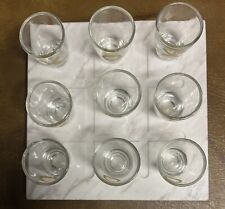 GAME NIGHT Tic Tac Toe Shot glass Marbletray  (SHOTS SHOTS SHOTS) 9 Glasses picture