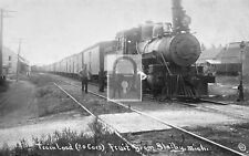 Railroad Train Engine Fruit From Shelby To Muskegon Michigan MI Reprint Postcard picture