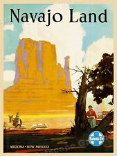 1949 Santa Fe Navajo Land Vintage Style Travel Poster - 18x24 picture