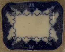 Beautiful Flow Blue 11” Serving Tray – VERY OLD PIECE - GDC – COLLECTIBLE TRAY picture