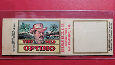 1930's Very Mild Optimo Cigars Tobacco Matchbook Match Cover 