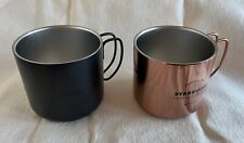 Starbucks Gatherings Mug Black & Copper Metal  Camping Wire 12oz Set of 2 NEW picture