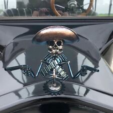 3D Metal Automotive Emblems Cowboy Skull Gunslinger Hood Ornament Sculpture picture