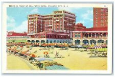 c1920's Beach In Front Of Chalfonte Hotel Atlantic City New Jersey NJ Postcard picture