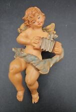 Vtg Cherub Angel with Accordian Attributed To Fontanini Not Marked Only 