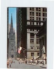 Postcard Wall Street US Treasury Building Trinity Church New York City New York picture