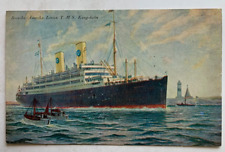 Vtg Ship Postcard Swedish American Line TMS Kungsholm steamship Gothenburg picture