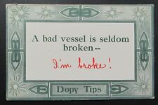 A Bad Vessel is Seldom Broken I'm Broken Vintage Comic Postcard Unposted  picture