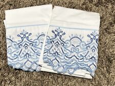 CANNON COMFORTCALE 250 STD/QUEEN EMBROIDERED NO IRON PILLOW CASE SET **NWOT* picture