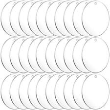 Acrylic Keychain Blanks 30PCS Bulk Circles Clear Disc Ornaments Blanks with H... picture