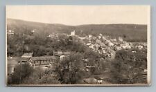 City Birdseye Unknown Location Trimmed Card RPPC Photo Vintage Postcard picture